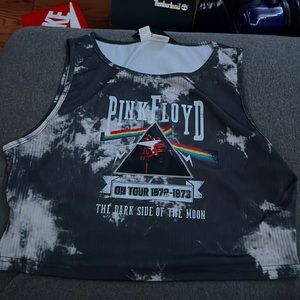 Black&white Pink Floyd crop top